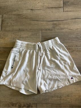 Champion Women's White Athletic Knit Drawstring Shorts